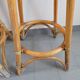 Paire de tabourets vintage en rotin & bambou 1950