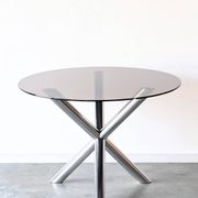 Vintage glass round table, Renato Zevi edition Roche Bobois, 1970.