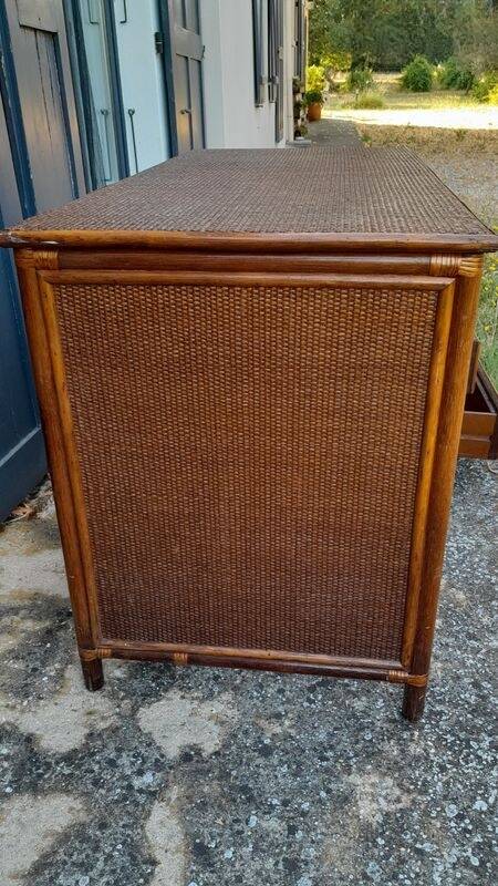 Rattan and wicker desk