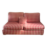 Gingham check sofa bench