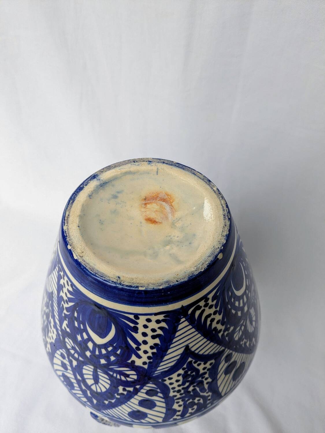 Blue ceramic amphora vase