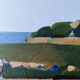 Mid-Century Modern Swedish Oil Painting "Coastal Musing" Framed Landscape