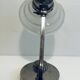 Modernist table lamp from the 30s and 40s in chrome-plated brass, molded glass lampshade