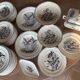 Clairefontaine tableware service, earthenware with bird decoration.