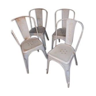 Grey metal bistro chairs