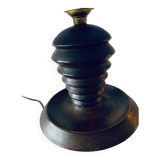 Turned wooden lamp