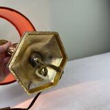 Brass and velvet lamp
