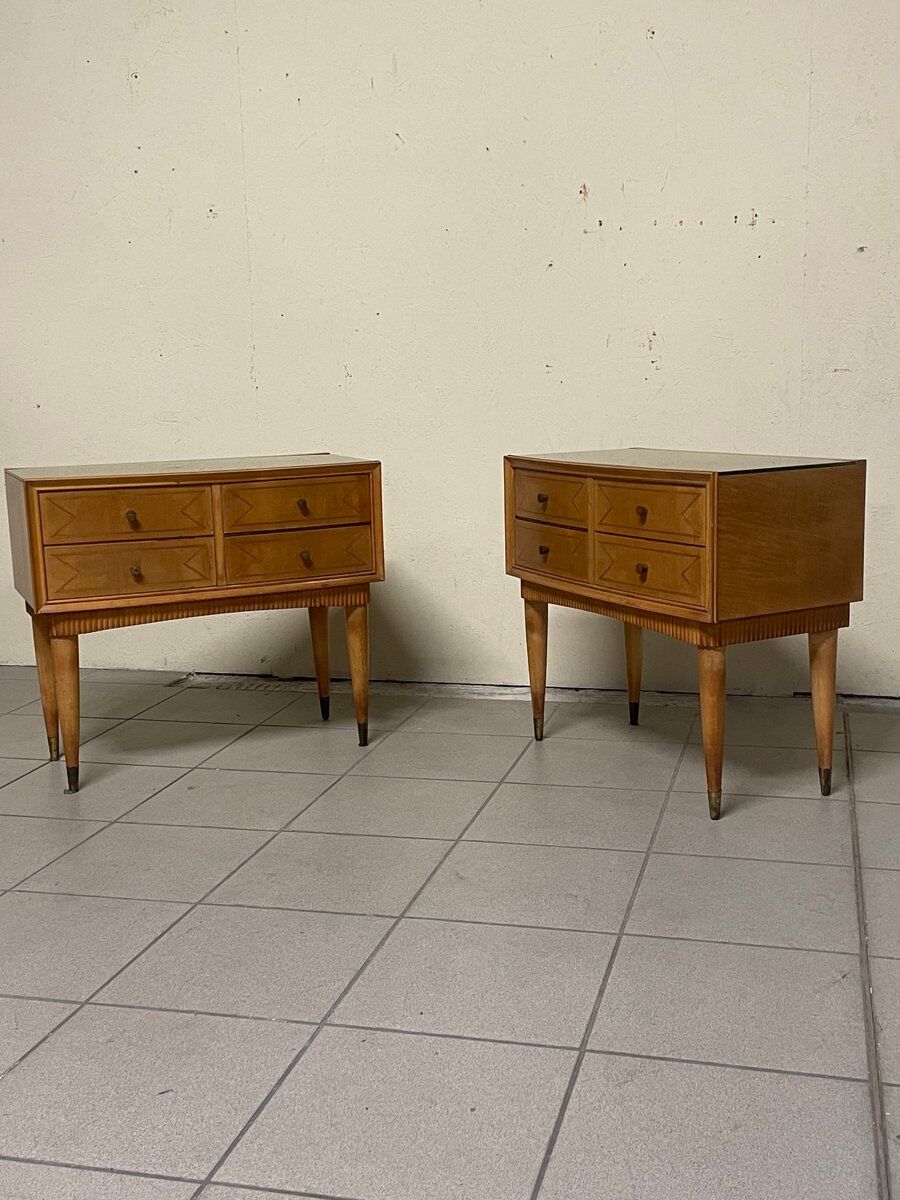 Italian Mid-Century modern bedside tables, 1950s, set of 2