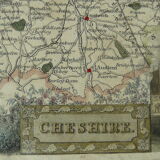 Gravure anglaise ancienne comté cheshire