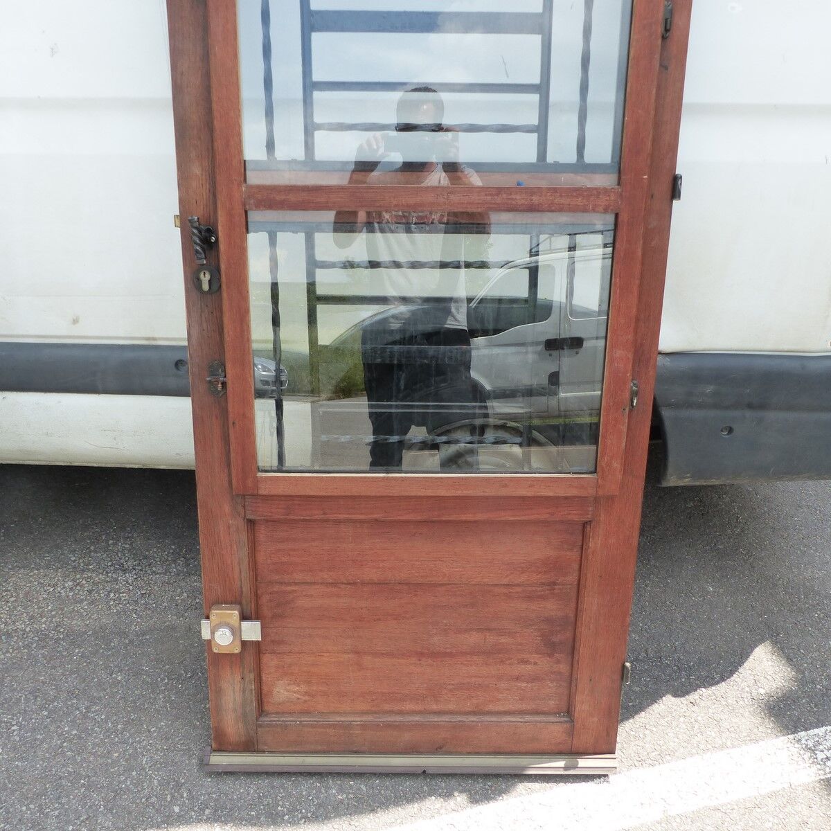 Glazed wood entrance door