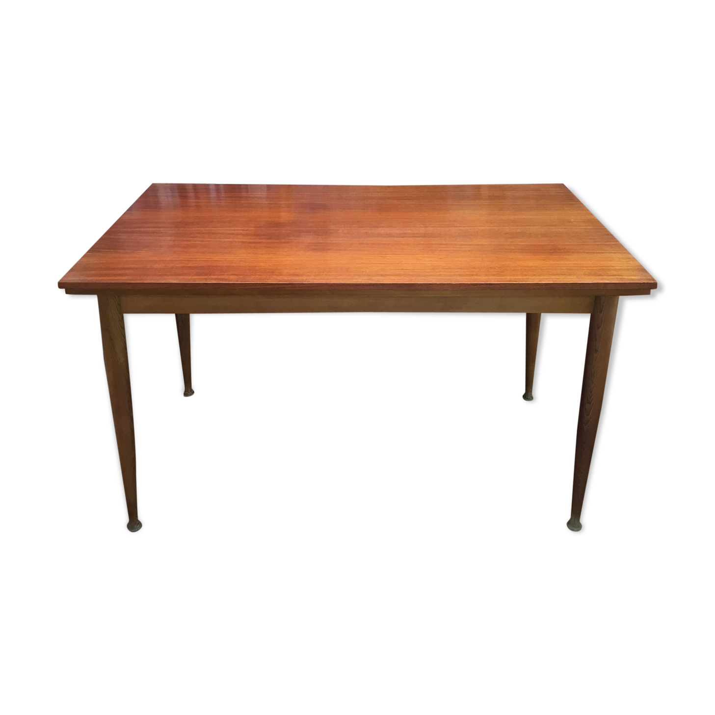 Teak dining table with compass feet, 4-6 people