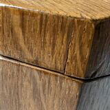 Jewelry box french craft work vintage 60 oak blond lily flower