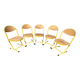 Lot de 5 chaises d’écolier vintage – Jaune & Bois