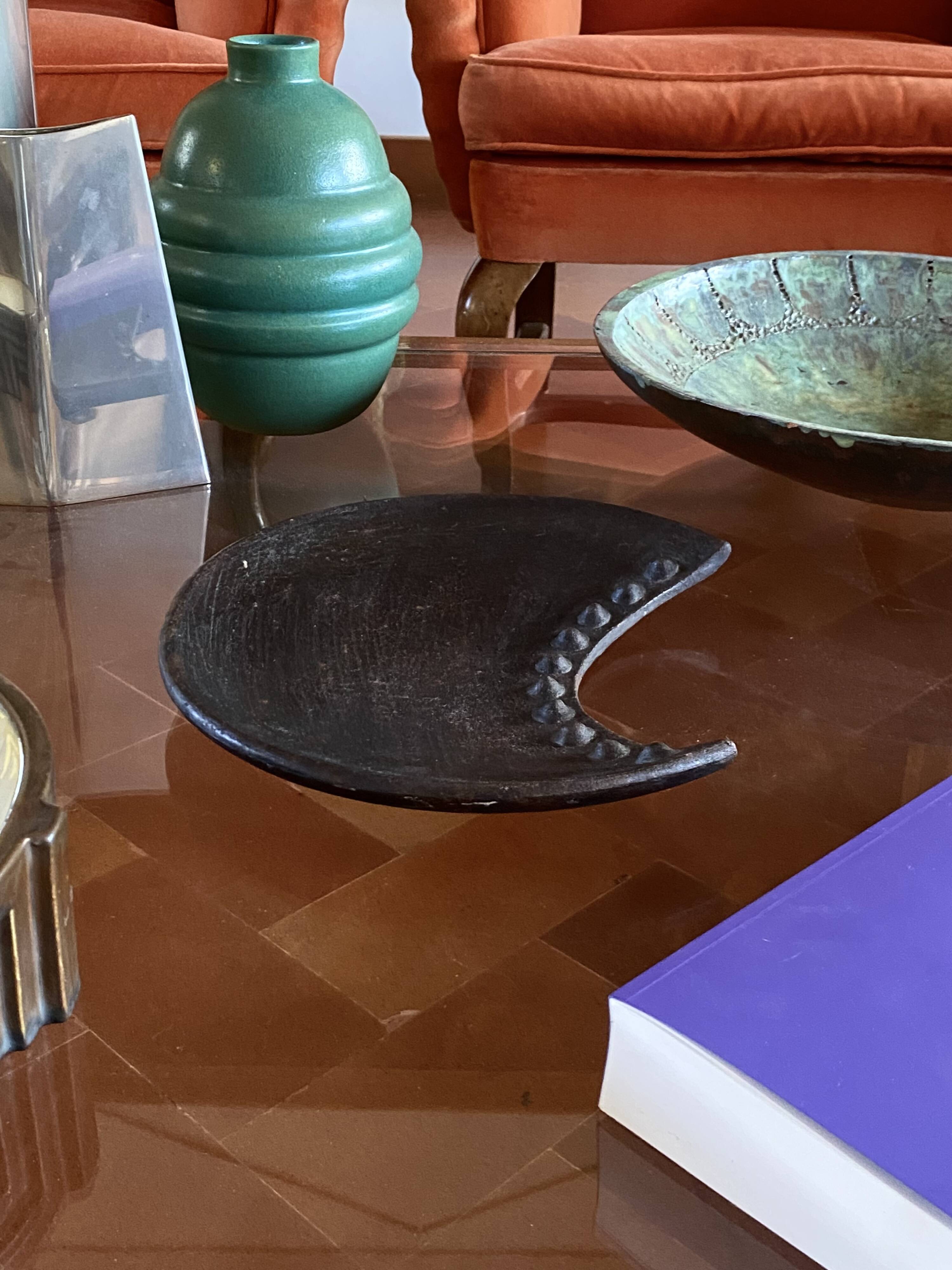 Organic modern wood tray / vide poche, France 1960s