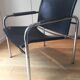 Bauhaus armchair in leather and chrome tubes, 70s 80s
