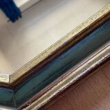 Gold and green wood frame mirror