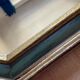 Gold and green wood frame mirror