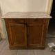 Antique sideboard chest of drawers in oak wood and marble top