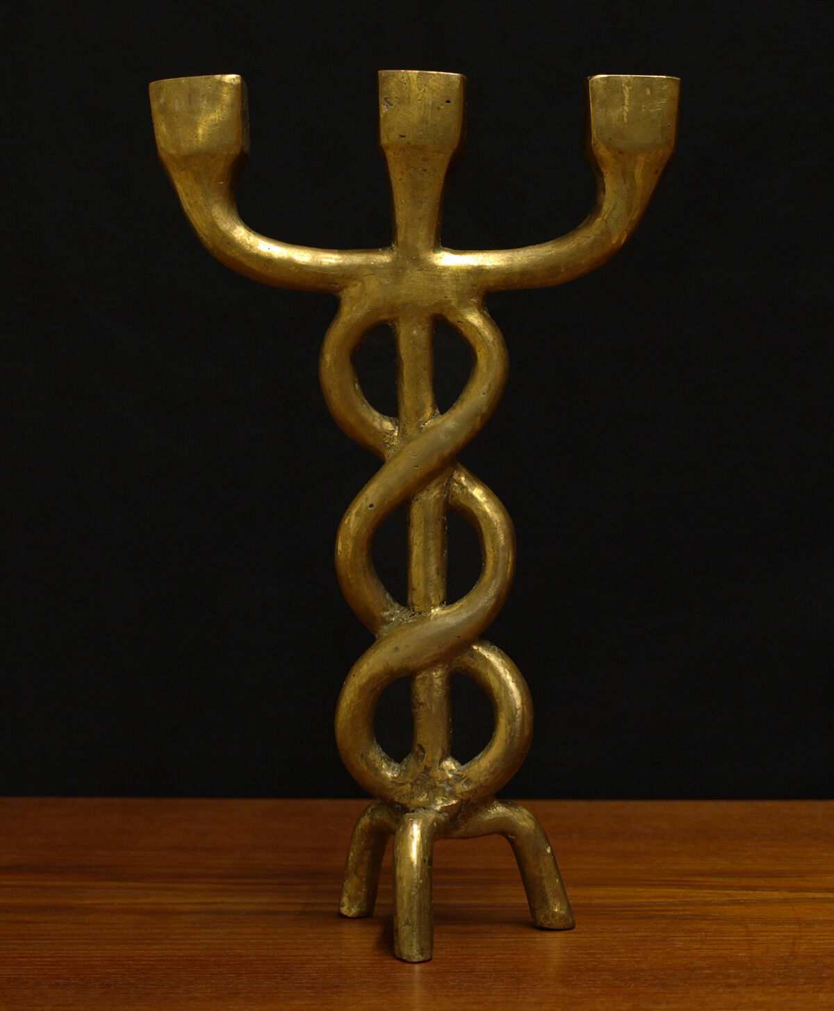 Brutalist bronze chandelier