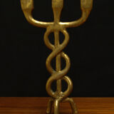 Brutalist bronze chandelier