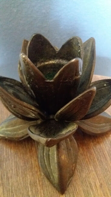 Brass flower candle