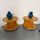 Side table, end table X2, solid pine, 1970s design.
