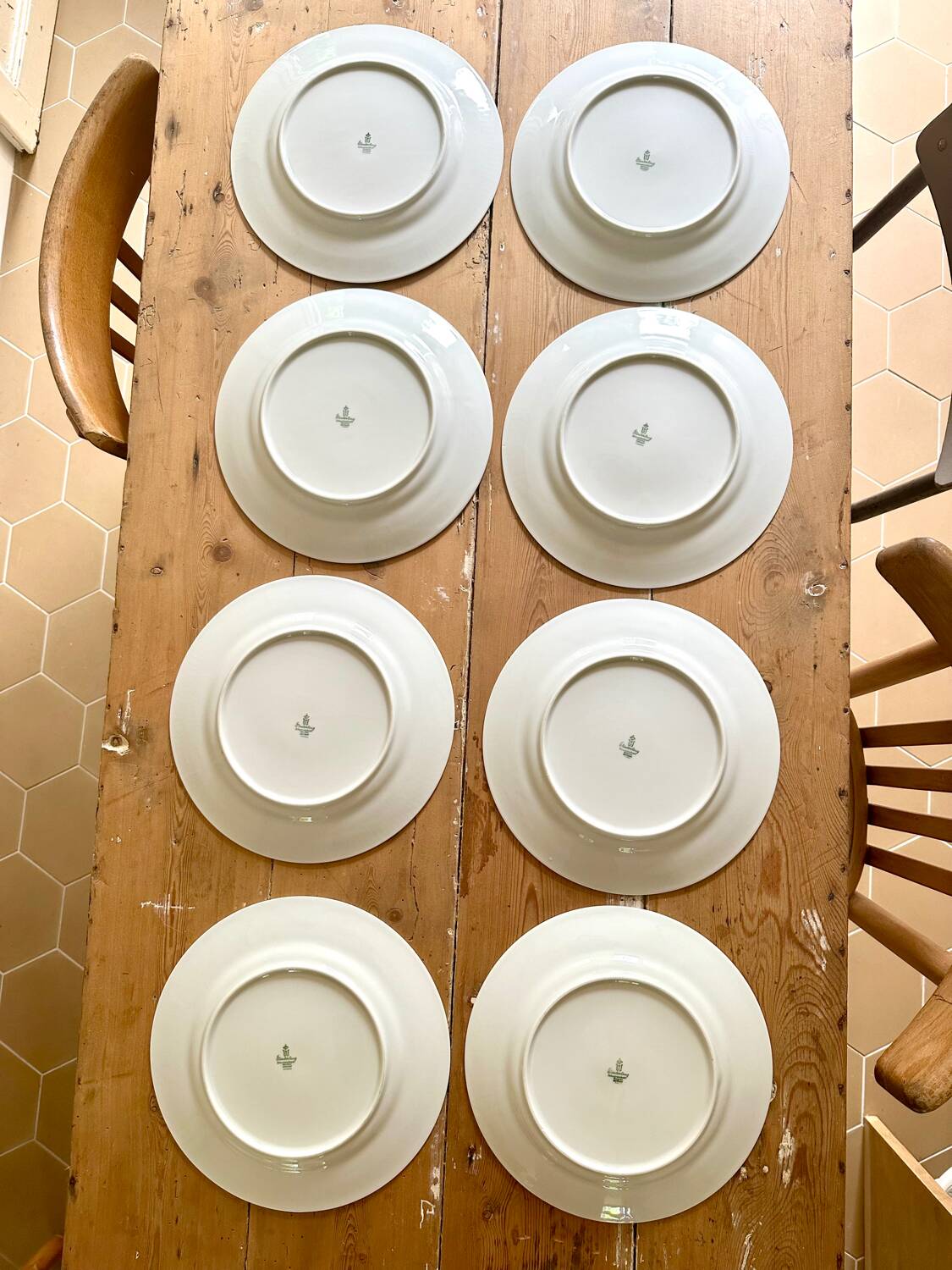 Set of eight German porcelain plates from the 1950s