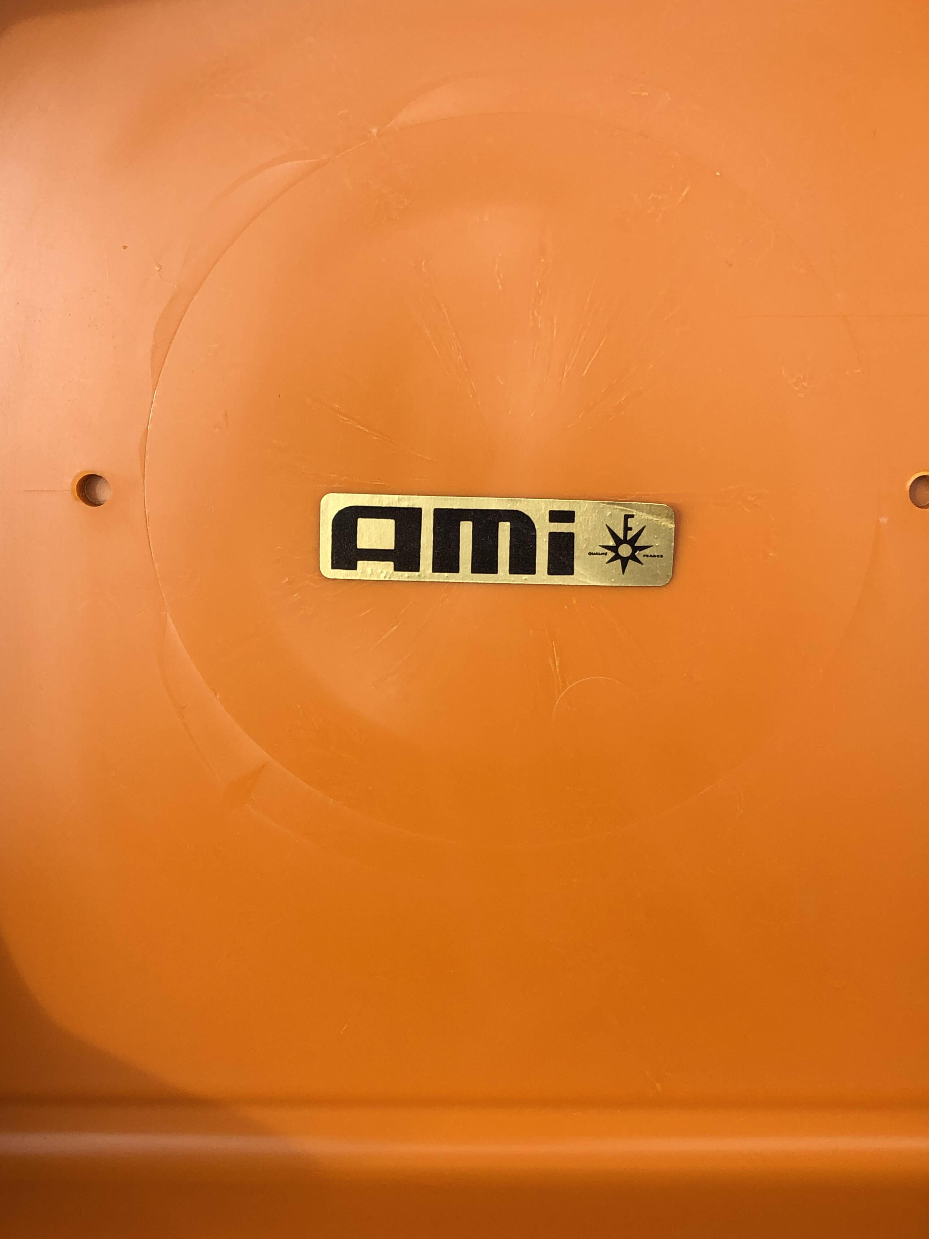 Orange plastic stool, 1970