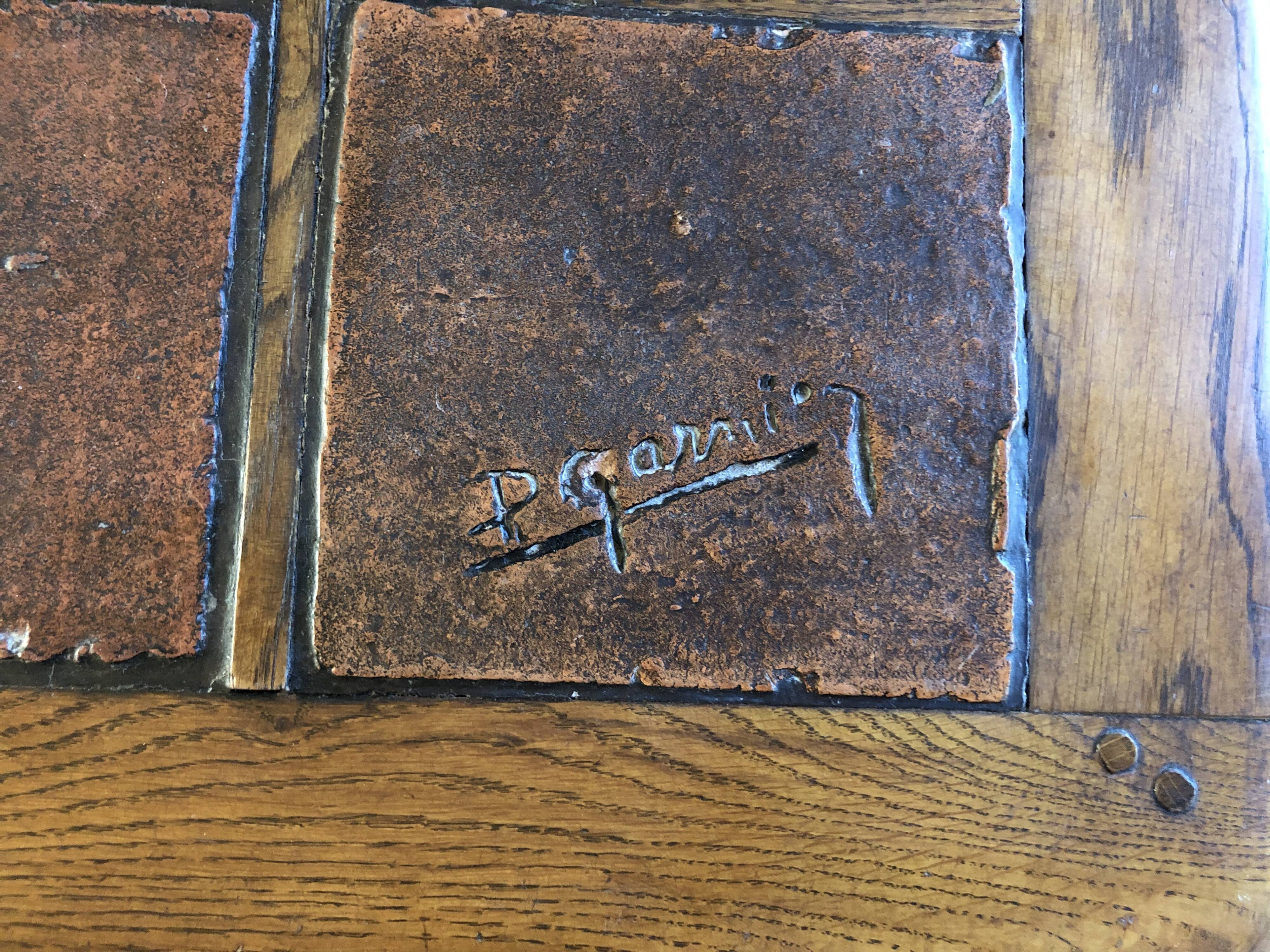 Solid oak coffee table P. Garnier