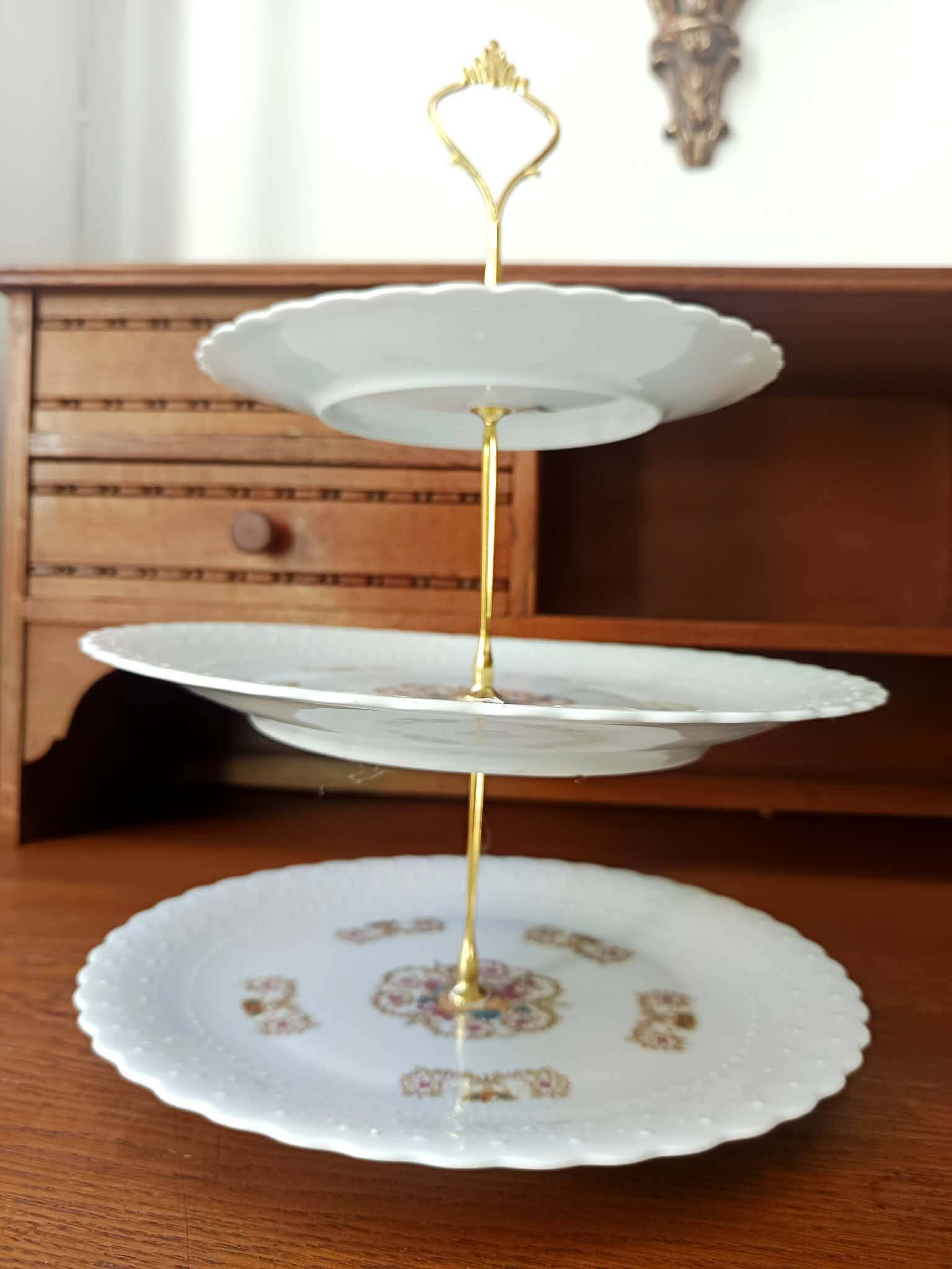 Antique porcelain cake stand