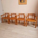 4× chaises de salle à manger brutalistes