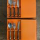 Set couverts 36 pièces manches en bois et inox , années 70