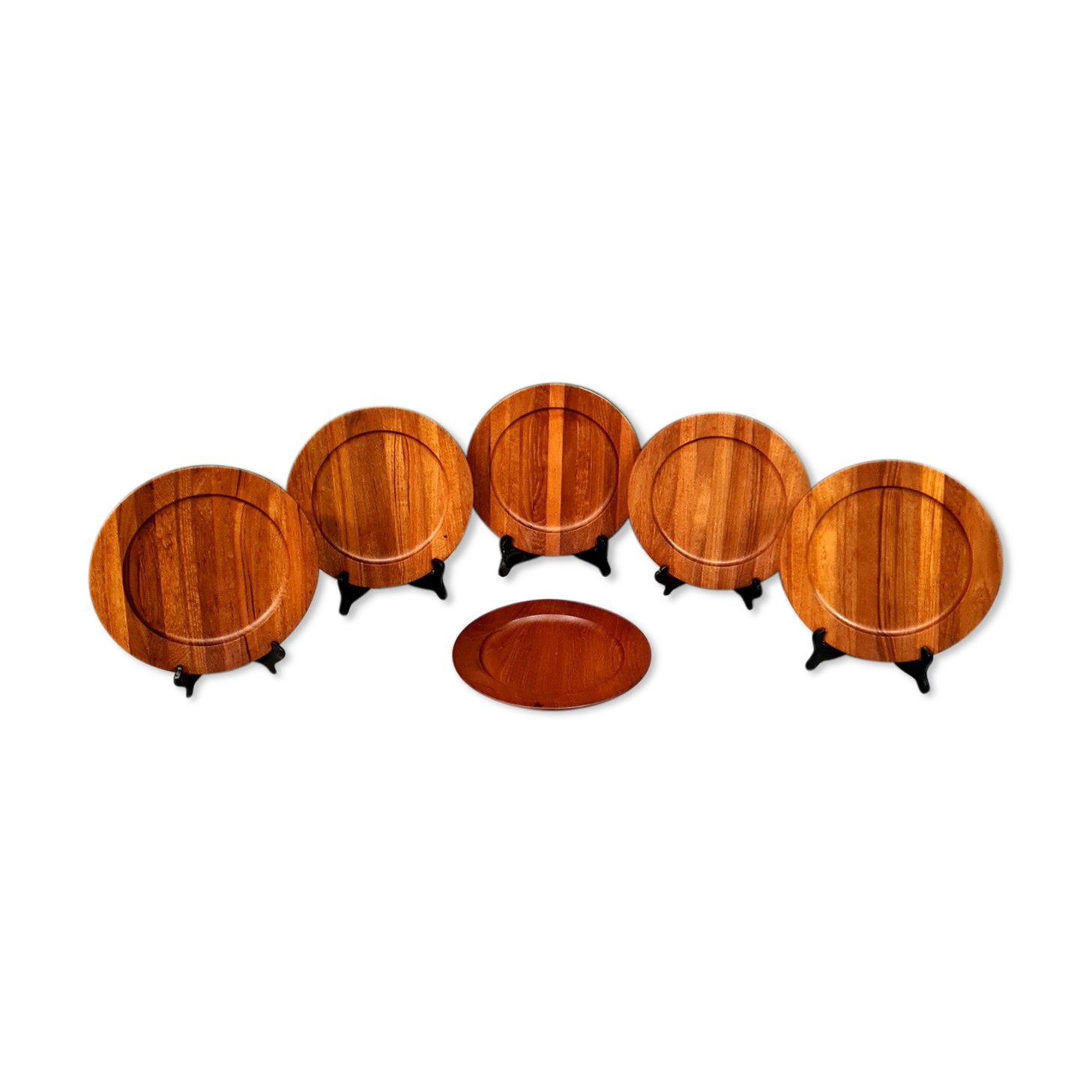 6 teak plates
