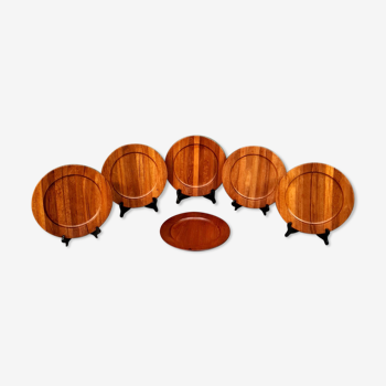 6 teak plates