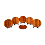 6 teak plates
