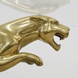 Panther table in bronze, brass and marble 1970