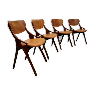 Ensemble de 4 chaises danoises vintage par Hovmand Olsen pour Mogens Kold