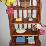 Vintage colonial style cabinet rattan and wicker