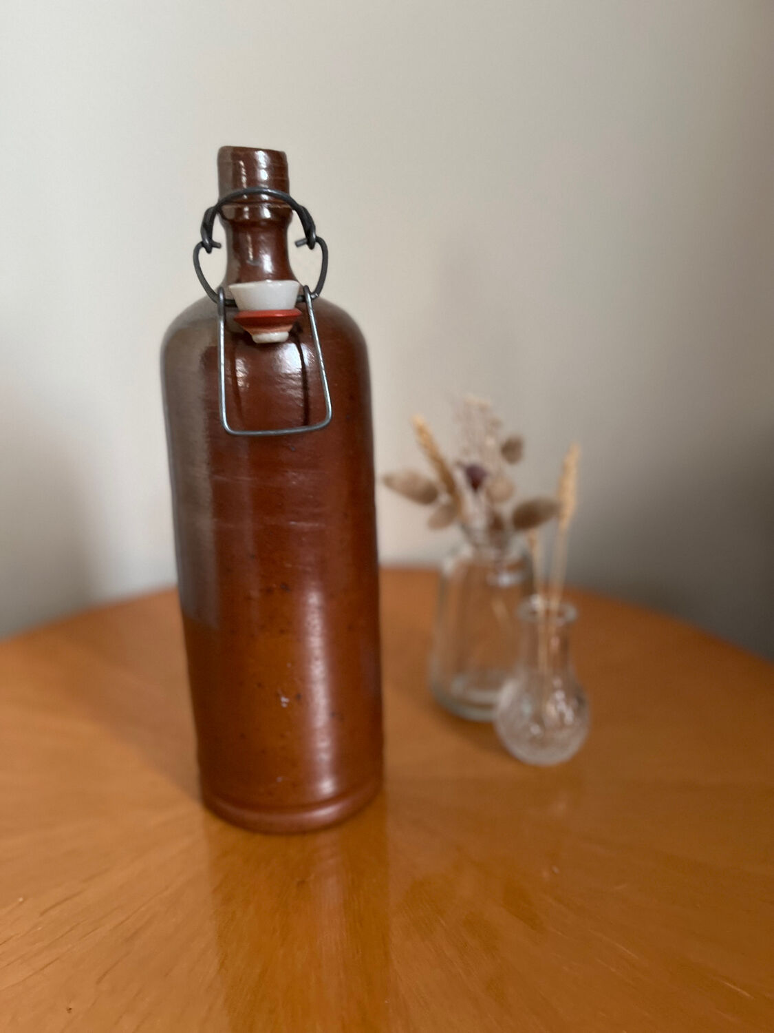 Vintage stoneware and porcelain bottle