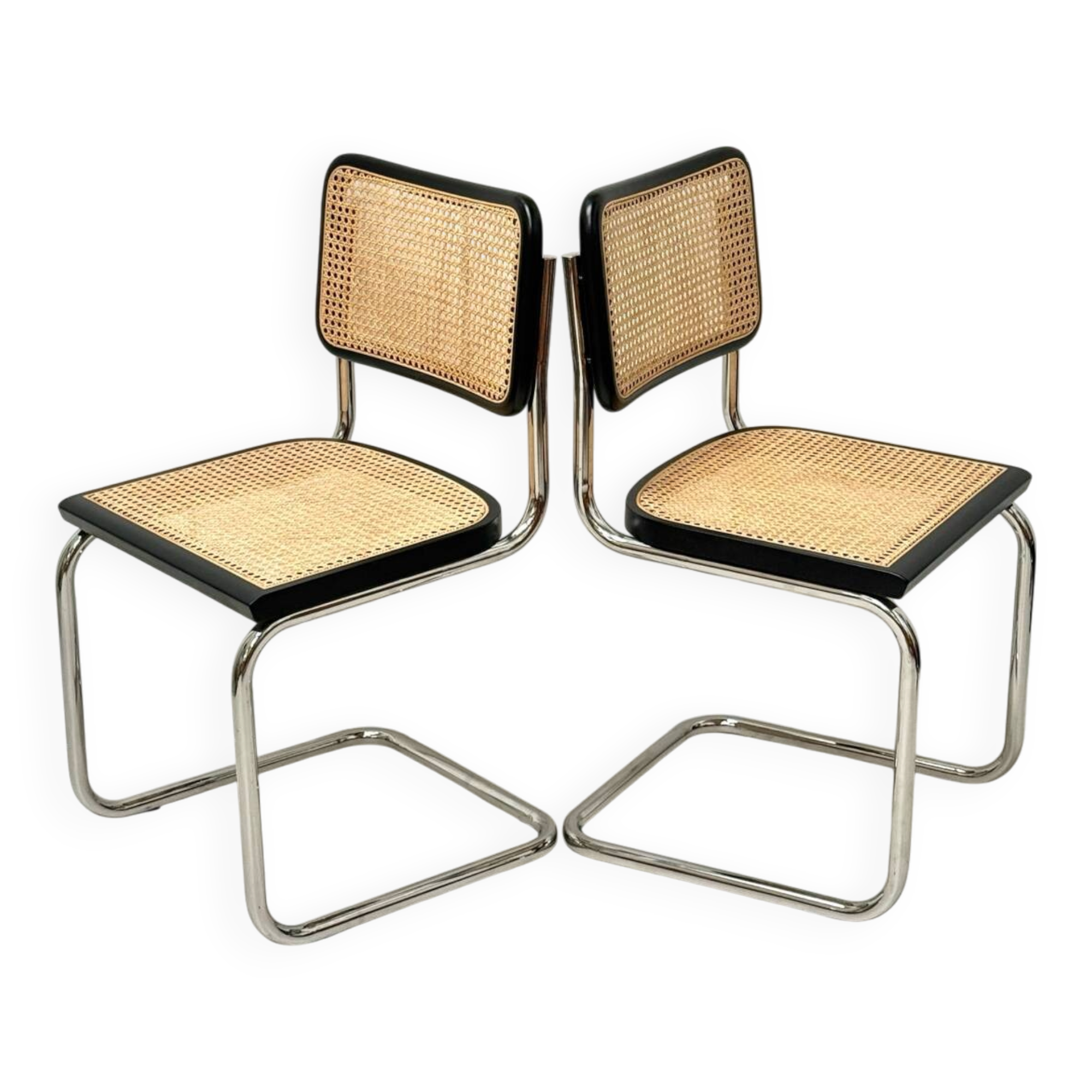 Pair of black B32 Cesca chairs