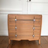 Art deco chest of drawers in light oak