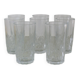 Set of 8 transparent glass water glasses