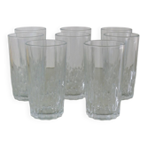 Set of 8 transparent glass water glasses