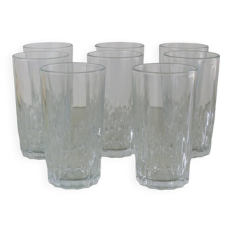 Set de 8 verres à eau en verre transparent