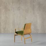 Bentwood chair in green upholstery Bill Stephens style, Denmark, 1970s