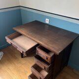 1940s accounting desk in oak and dark oak veneer