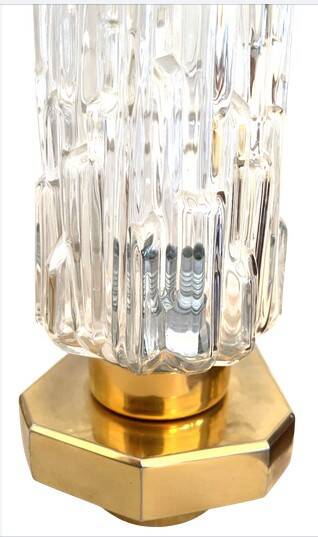 Pair of Art Deco wall sconces - moulded glass and brass