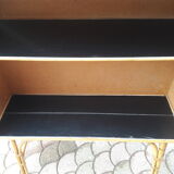 Rattan bar and its 2 stools 60