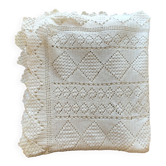 White cotton bedspread, crochet bedspread