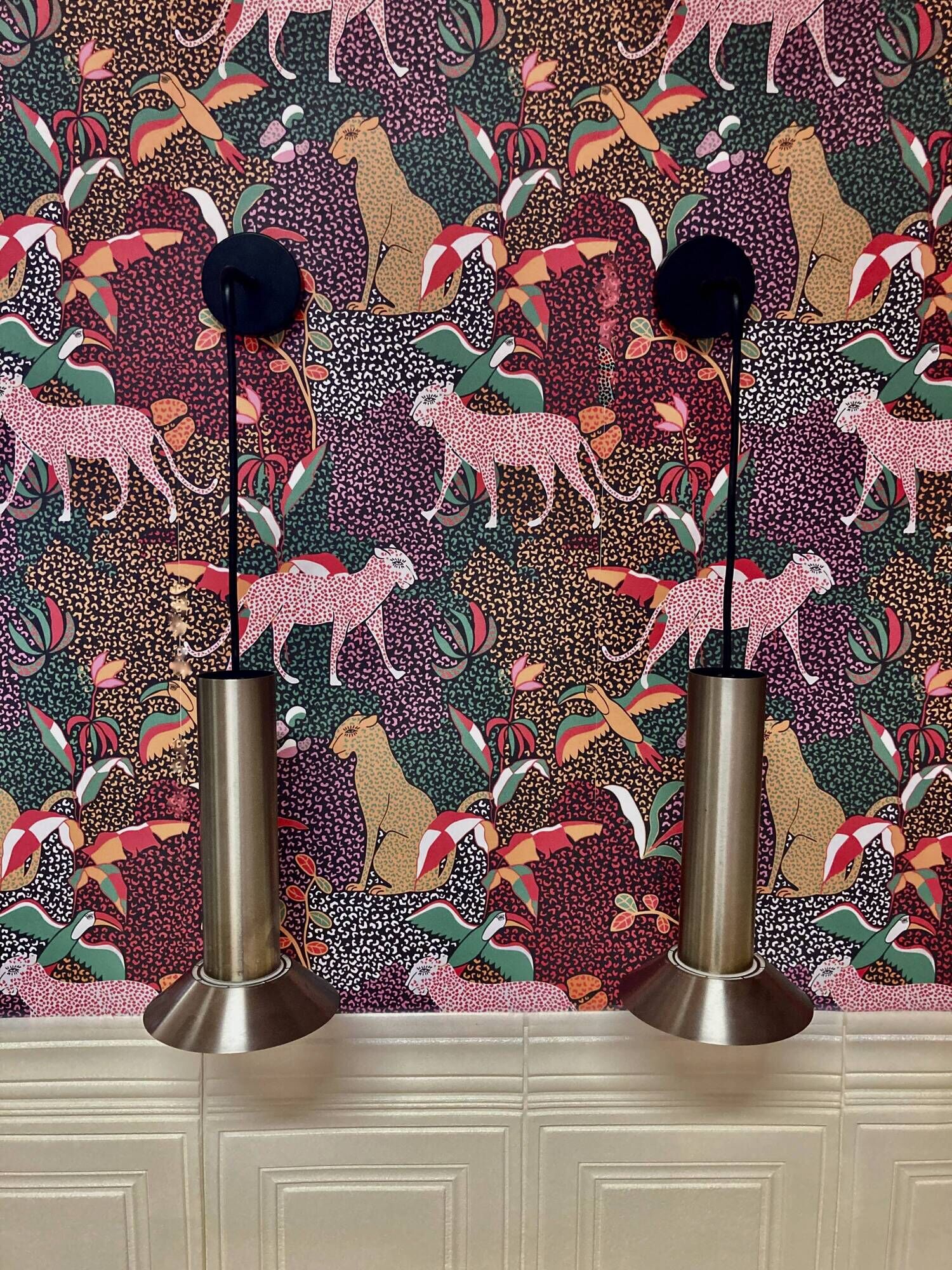 PAIR OF MODULAR WALL LIGHTS.